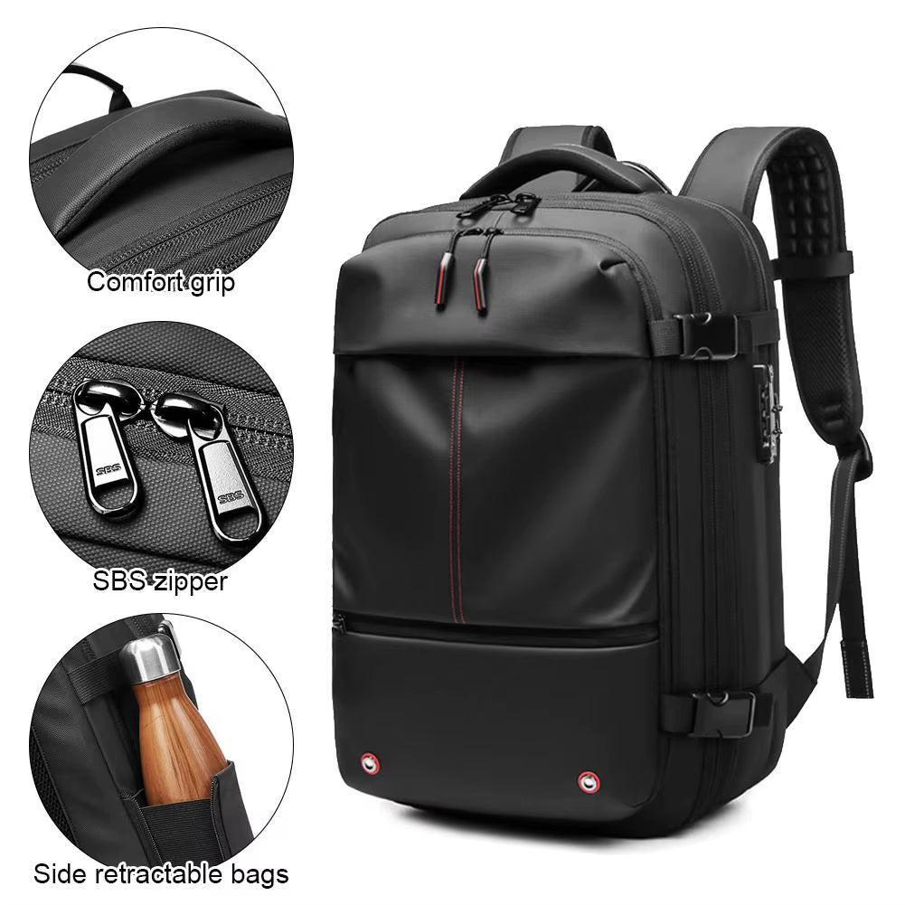Travel Men Laptop Backpack Vacuum Compression Backpack Business Large Capacity School Backpack Expand Outdoor Backpack