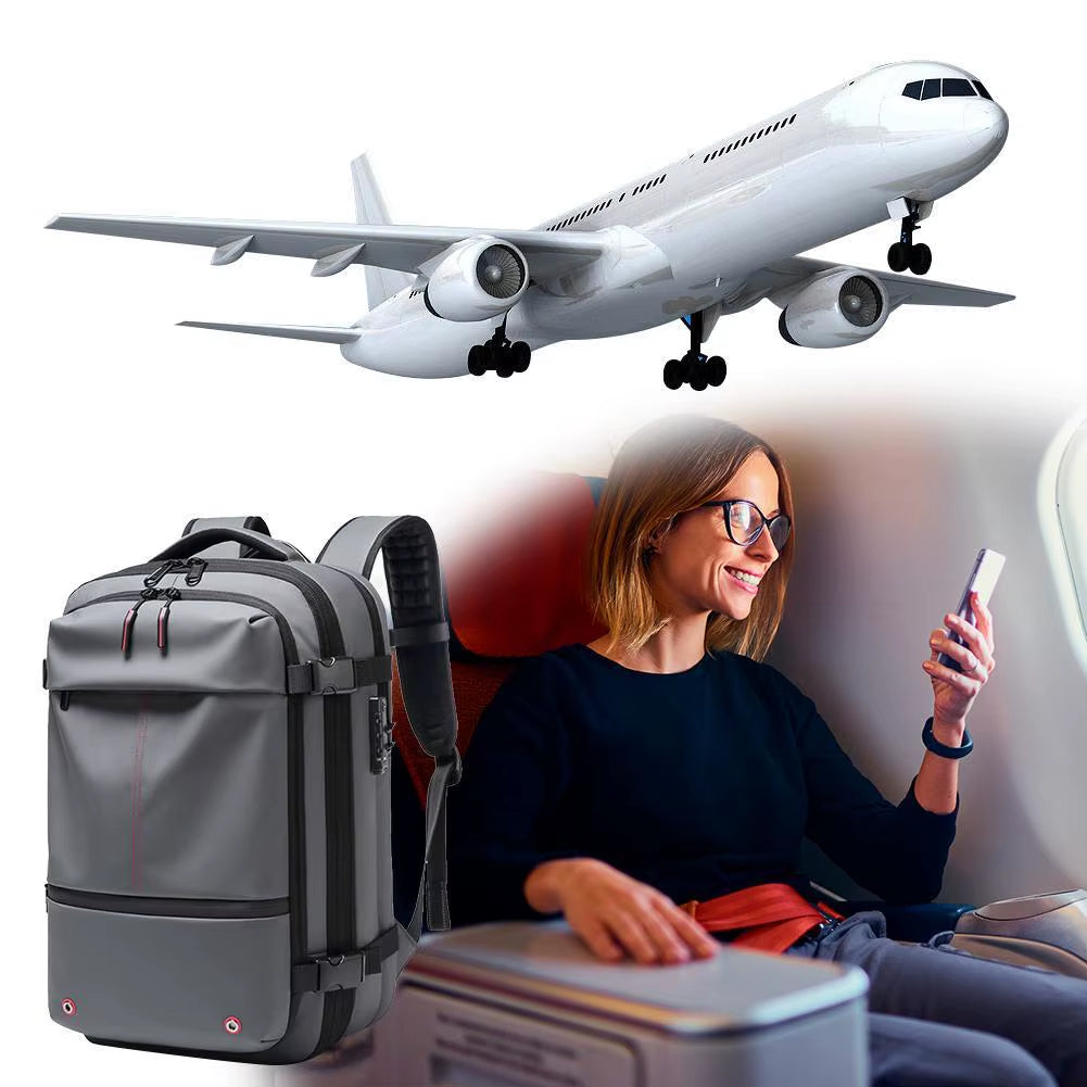 Travel Men Laptop Backpack Vacuum Compression Backpack Business Large Capacity School Backpack Expand Outdoor Backpack